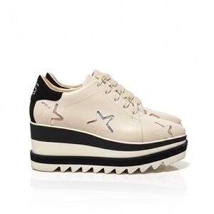 Stella McCartney Cream and Black Star Platform Shoes